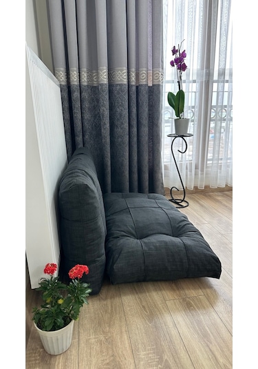 Modern Style Home Kalorifer Önü Yer & Palet Minderi 2'li Takım Antrasit