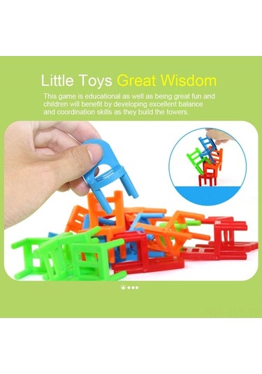 18 Parça Plastik Denge Sandalyeleri Seti - Çocuklar İçin Eğlenceli Ve Eğitici Oyun Seti Diğer Diğer