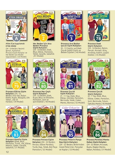 Güler Erkan Giyim Kalıpları Tüm Seriler 38 Adet Full Seri