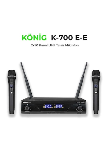 König K-700 Uhf 2x50 Kanal 2 El Kablosuz Mikrofon