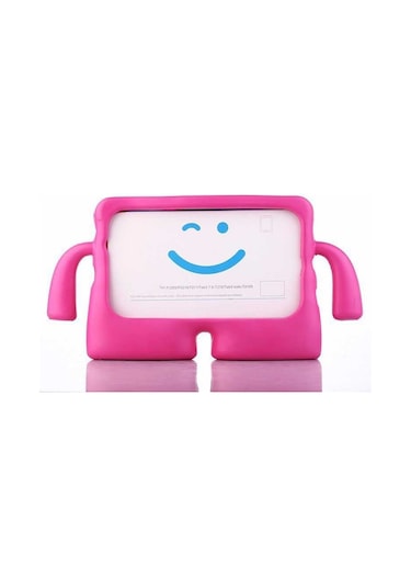 Kilifone - İpad Uyumlu İpad 10.2 2021 9.nesil - Kılıf Tutma Kollu Stand Olabilen Çocuklar İçin Koruyucu Tablet Kılıfı - Pembe Koyu