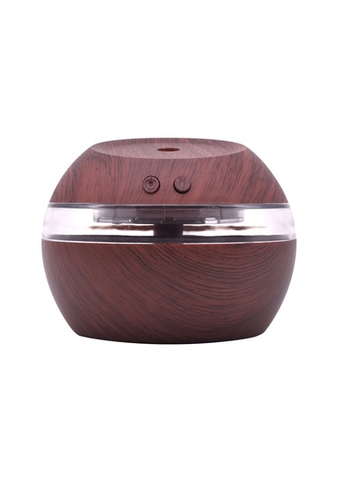 Geeksen Koyu Ahşap Desenli Usb Nemlendirici - 300ml, 30ml/saat, Led Gece Lambası Ve Aromaterapi Özelliği, Yx-002 Modeli