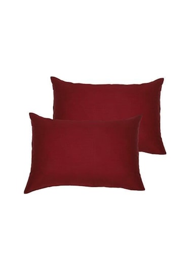 Düz Pamuklu 2'li Yastık Kılıfı 50x70 Cm Bordo