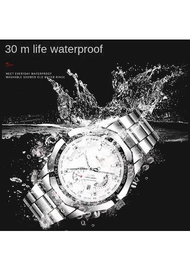 Beyaz Moda Otomatik Hareket İzle Erkek Takvimi Su Geçirmez Aydınlık Mekanik Olmayan İzle Büyük Kadran
