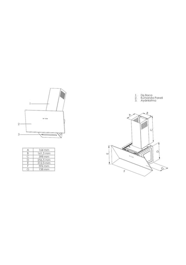Simfer 8738 60CM Premium Dokunmatik Inox Dekorlu Cam Davlumbaz