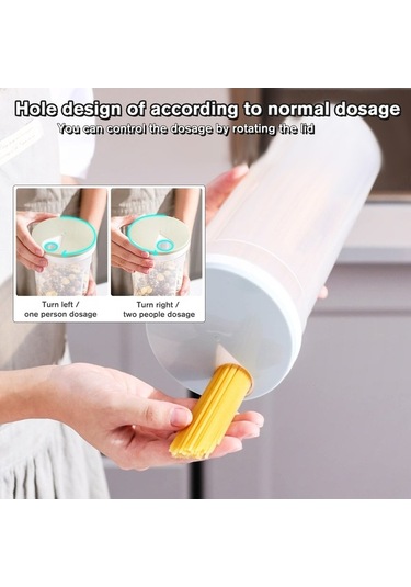 Pazly Hava Geçirmez Makarna Kapsülü - Ayarlanabilir Kapaklı Mutfak Organizasyonu Haki/mavi/yeşil Haki