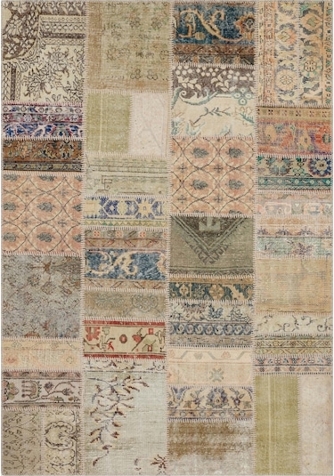 El Yapımı Tığ Işi Patchwork Halı 160x230 Cm - 6295