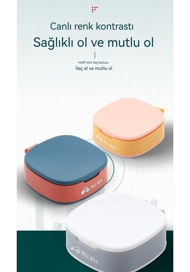 Fastbuy Mini Hap Kutusu - Küçük Taşınabilir Kılıf Mavi, Luckystar1 Tasarım Mavi