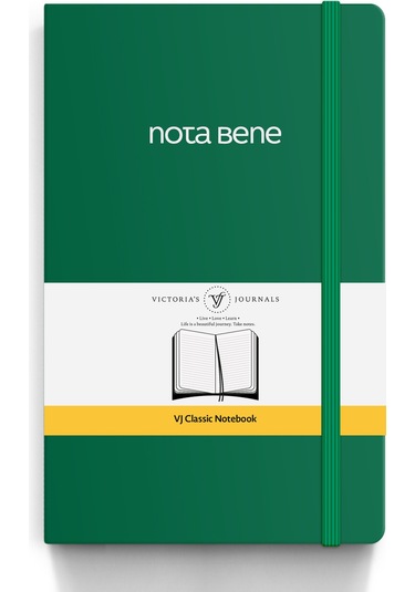 Nota Bene Classic Esnek Kapak Defter, 13x21 Cm, Çizgili Yeşil