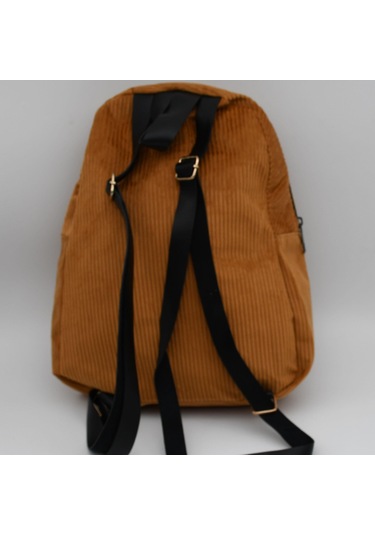 Kadın Kadife Hardal Sırt Çantası Bordo