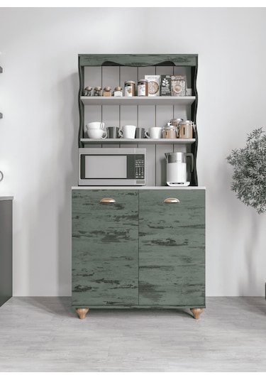 Bohem Tarzda Kahve Köşesi Kaktüs Yeşili, Erzak Dolabı