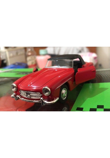 Model Metal Araba 1/36 Çek Bırak 1955 Kırmızı Mercedes Benz 190sl