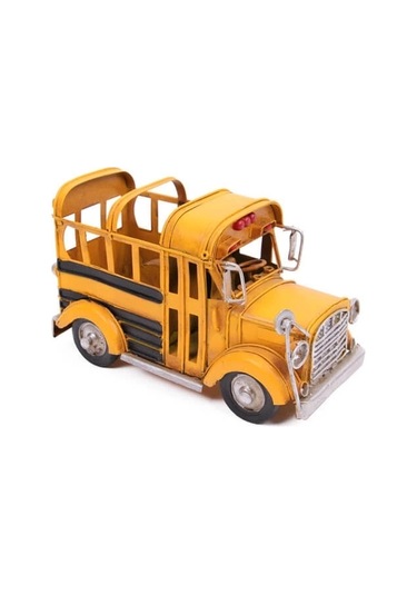 Dekoratif Metal Araba Okul Otobüsü Kalemlik 01