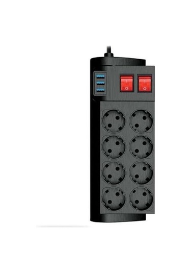 River World 2 Metre Termal Akım Korumalı 16 A 4000 W 8'Li Priz Ve