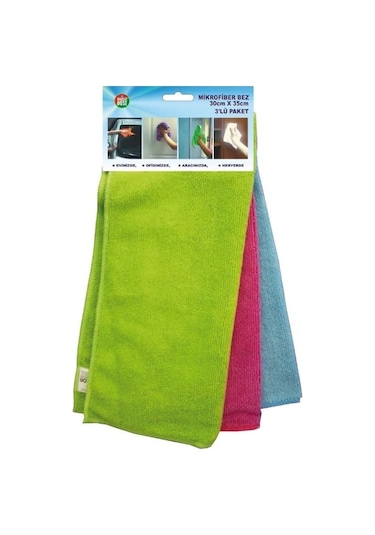 Magic Dose Mikrofiber Temizlik Bezi 3 Adet Çok Renkli 30 x 35 CM