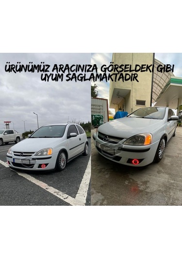 Opel Corsa C 2000-2006 Uyumlu Üniversal Mercekli Angel Sis Farı Metal Su Geçirmez 76 Mm Turu Halkalı Gündüz Farı Sis Farı 55977160