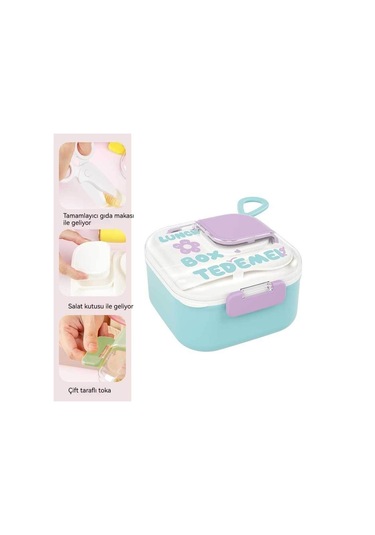 Jian Fan Çift Katmanlımikrodalga Fırnıstma Bento Kutusu Mavi Blue