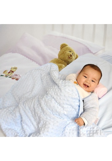 Sones İlkbahar Ve Sonbahar Çift Katlı Bebek Örgü Polar Battaniye Yatak Örtüsü Pembe