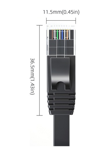 Essager CAT6 RJ45 Ağ LAN Ethernet Kablosu 0.5 Metre  - Yuvarlak Tel Flat Wire