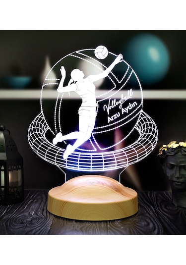 Voleybolcu Hediyesi, Voleybol Oyuncusuna Hediye Kişiye Özel Led Lamba, Voleybol Sevenlere Özel Hediye Gece Lambası