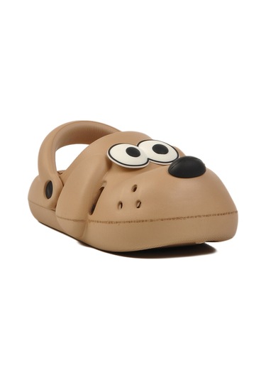Bej Unisex Çocuk Sabo Terlik Doggy F Bej