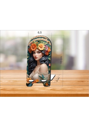 2 Adet Ahşap Telefon Tutucu V2 Masaüstü Telefon Çok Renkli