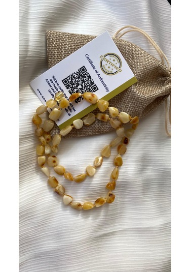 Damla Kehribar Yetişkin Kolye Çok REnkli