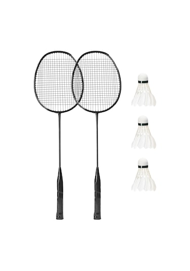 Vkemall Demir Alaşımlı Badminton Raketi Seti - 2 Adet Raket + 3 Top - Hafif Ve Dayanıklı Konstruksiyon - Kontrol Ve Doğruluk İçin Optimal Tutuş - Spor Malzemesi