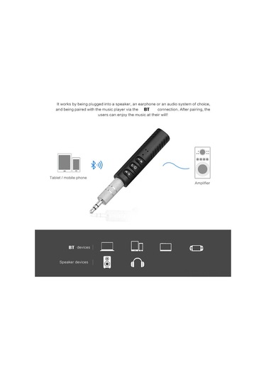 Neevoyu 3.5mm Girişli Bluetooth 4.1 Alıcı - Hoparlör/ Kulaklık Kablosuz Dönüştürücü, 10m Erişim, 4 Saat Kullanım Süresi