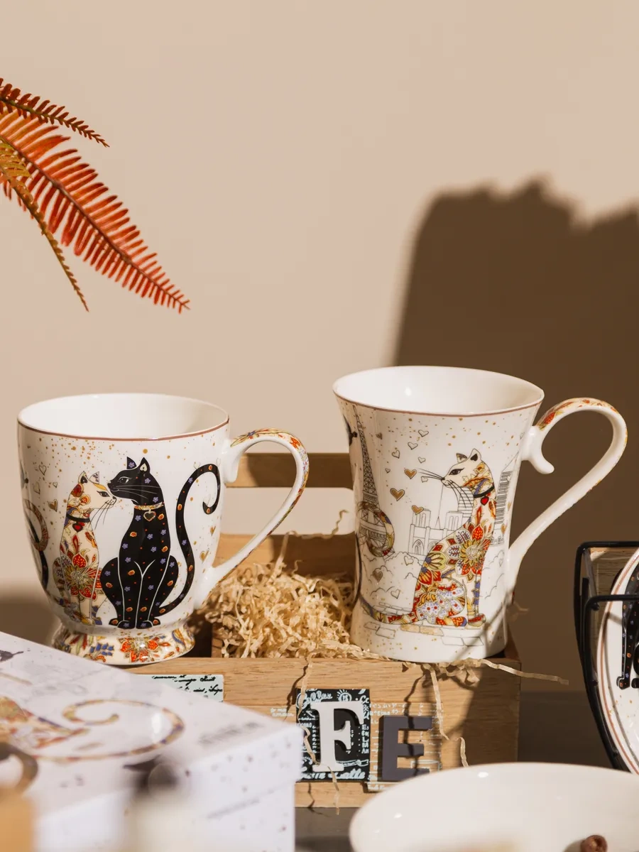 Lefard "paris Kedileri" Porselen Çay Ve Kahve Bardağı 400 Ml 159077508 Siyah