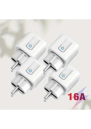 Motion003 4 Adet Akıllı Priz Tuya Wifi 16a Avrupa Standart Fiş Uzaktan Kumanda Alexa Google Home Uyumlu Sku 16a 4 Adet
