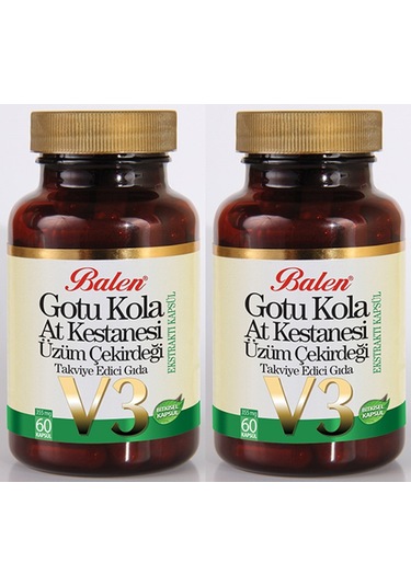 2 Adet Balen Gotu Kola At Kestanesi Üzüm Çekirdeği V3 (60 Kapsül)