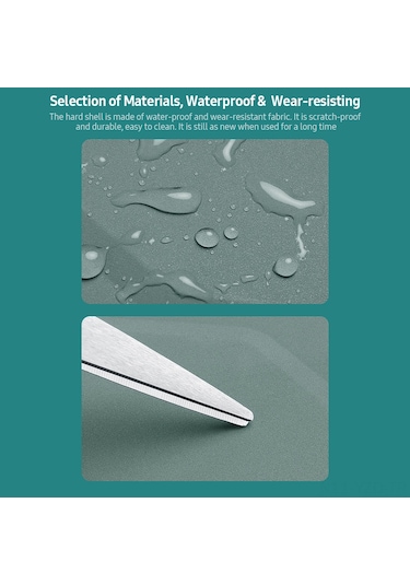 Yuntech01 Kuru Jel Malzemeyle Yapılmış Sert Disk Çantası - Darbe Ve Suya Dayanıklı, Taşınması Kolay, Geniş Kabinli - Koyu Yeşil Koyu Gri