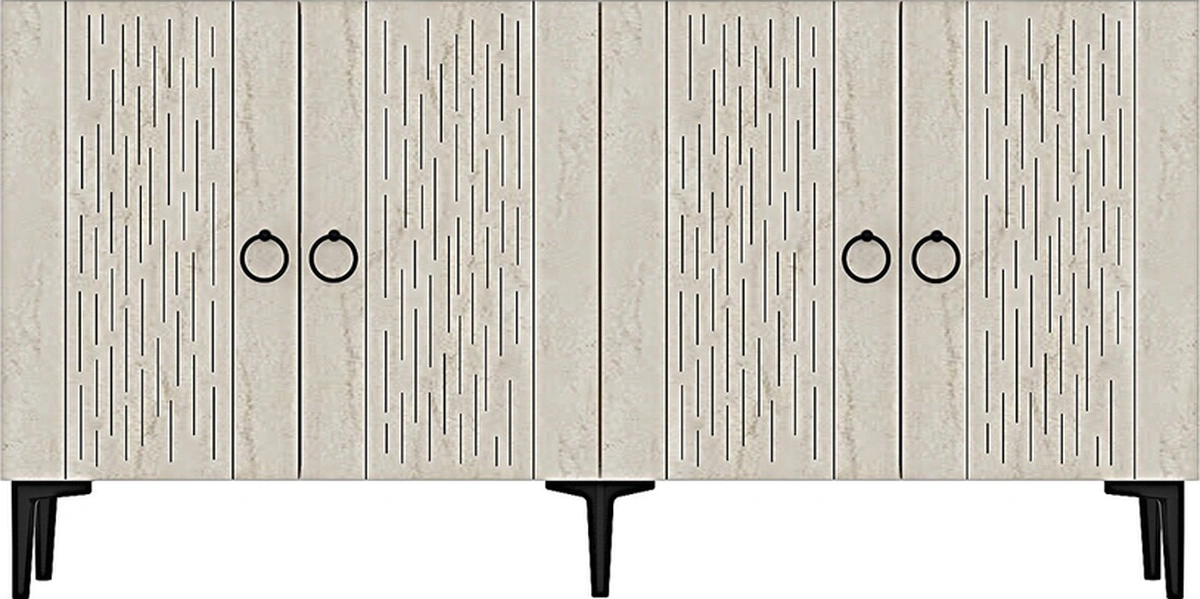 Ka1515bt Raın150 Konsol, Kahve Köşesi, Tv Sehpası Beyaz-traverten 150cm Beyaz