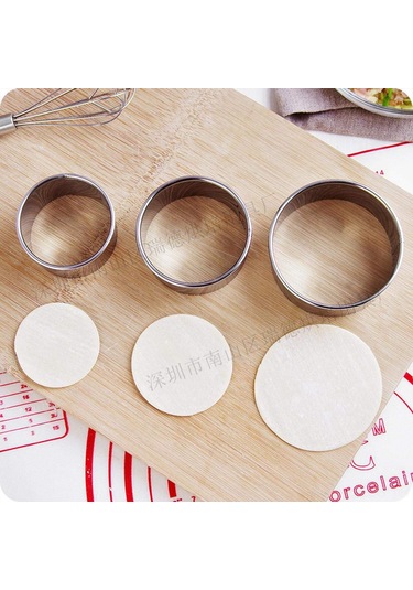 Fosenze 3 Parça Çelik Pasta Kalıbı, Yuvarlak Dalgalı Kenar, Pastane Ve Bisküvi Yapımı İçin