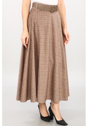 Soralline Kadın Etek Kışlık Fantazi Kumaş 779 Bej