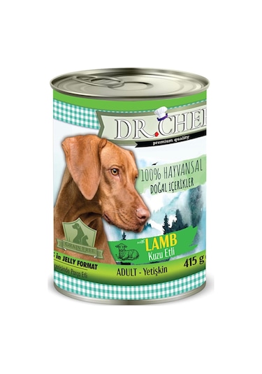 Dr. Chef Kuzu Etli Konserve Yetişkin Köpek Maması 24 x 415 G