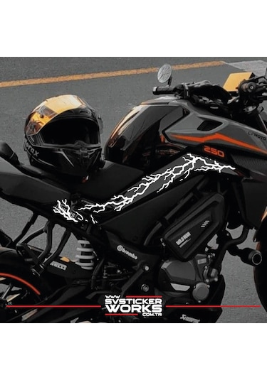 Cfmoto 250nk Sticker Orta Şase Şimşek Yıldırım Sticker Deseni Dekor Sticker