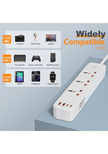 Joyjadehub Uluslararası Evrensel Priz Şeridi İngiliz Standart