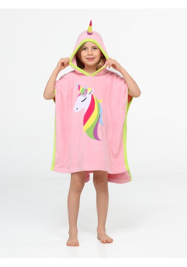 Unicorn 2 Kat Panço Kız Çocuk Plaj Havlusu Pembe