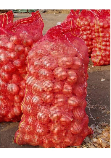 45x75 Soğan Patates Ceviz Çuvalı 1000 Adet Kırmızı Polimer File Çuval