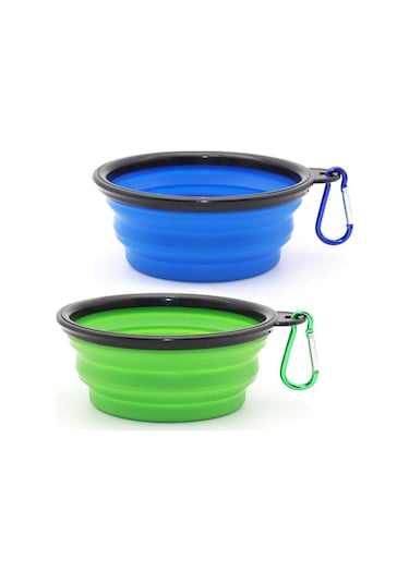 Katlanabilir Silikon Seyehat Pratik Köpek Kedi Mama Ve Su Kabı 350 ML