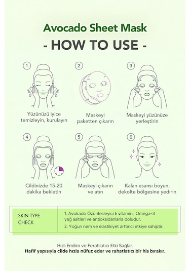 Lebelage Avokado İçeren Nemlendirici Kağıt Maske Lebelage Fruit Avocado Mask