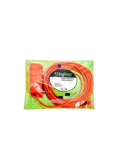 Bylion 3'lü 10 Metre 3 2,5mm² Uzatma Kablosu - Turuncu