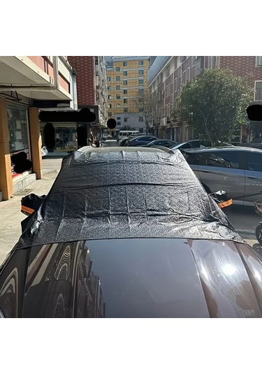 Elmpaly Siyah,238.0 148.01cm Manyetik Araba Örtüsü Ultraviyole Kar Tozu Korumalı Kalın Kışlık Don Örtüsü İç Ve Dış Mekan Kullanımı