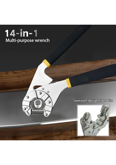 Boatshop1 Maymun Anahtarı 14ü 1 Arada Yüksek Karbon Çelik Anahtar Seti Ayarlanabilir Testere Dişli Dıy Elektrik Mekanik Tamirler İçin Ideal