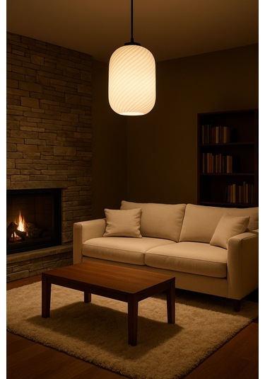 Dekoratif Avize Spiral Serisi Ev Ofis Veranda Mutfak Çap 20 Cm Çok Renkli