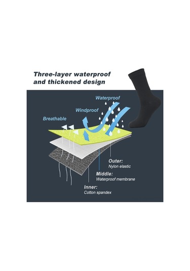 Maiyame Kış Sporları Su Geçirmez Çorap - Kayak, Dağcılık, Bisiklet İçin Isı Sağlayan, Soluklu, Dayanıklı - Siyah Yeşil Desenli Orta Boy L Çok Renkli