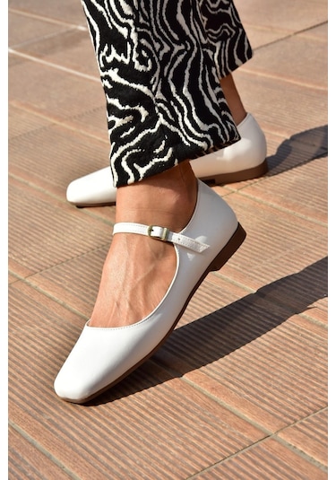 Fox Shoes S726252509 Beyaz Kadın Babet Beyaz