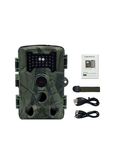 16mp 1080p Gündüz/gece Çekim Ip54 Su Geçirmez Avcılık Kamerası, 2" Ekranlı 34 Kızılötesi Işıklı Açık Hava Hayvan İzleme Ve 12 Dil Desteği İle Multifonksiyonel Video Kayıt Cihazı Siyah Siyah